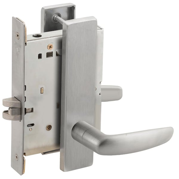 Schlage Grade 1 Passage Latch Mortise Lock, 07 Lever, L Escutcheon, Satin Stainless Steel , Field Reversible L9010 07L 630 - main